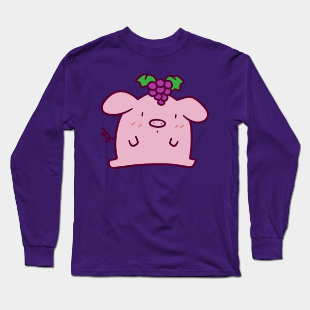 Grapes Pig Long Sleeve T-Shirt by saradaboru